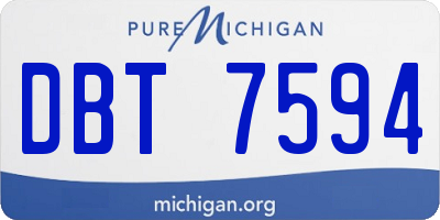 MI license plate DBT7594