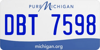 MI license plate DBT7598