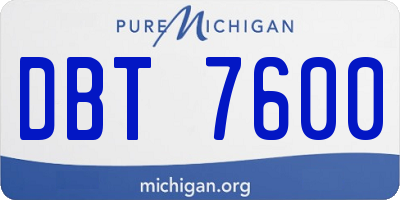 MI license plate DBT7600