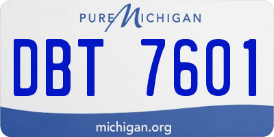 MI license plate DBT7601
