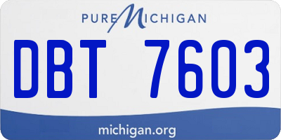 MI license plate DBT7603