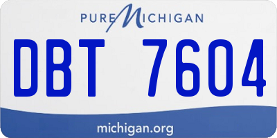 MI license plate DBT7604