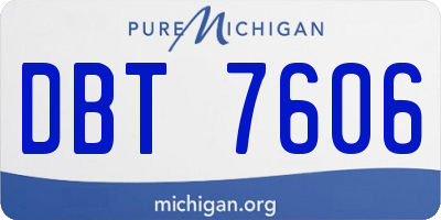 MI license plate DBT7606