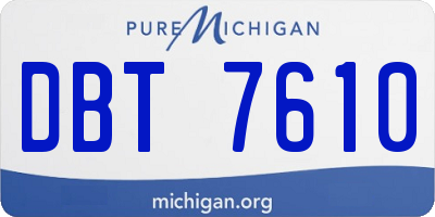MI license plate DBT7610