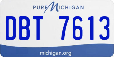 MI license plate DBT7613
