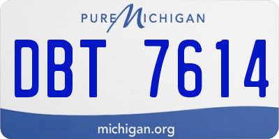 MI license plate DBT7614