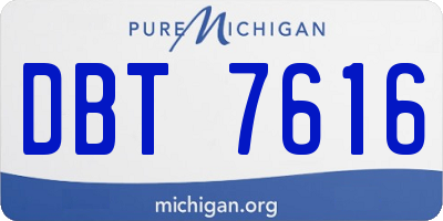 MI license plate DBT7616