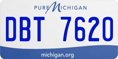 MI license plate DBT7620