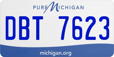 MI license plate DBT7623