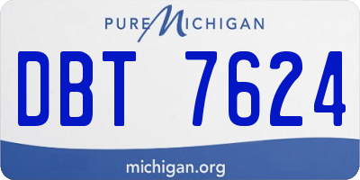 MI license plate DBT7624