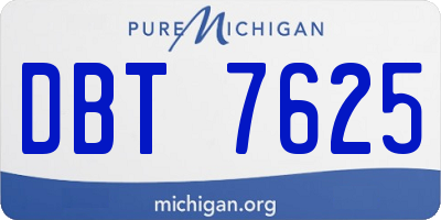 MI license plate DBT7625