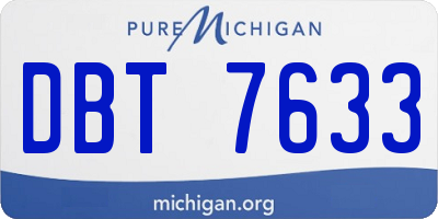 MI license plate DBT7633