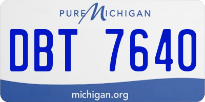 MI license plate DBT7640