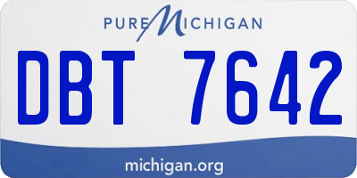 MI license plate DBT7642