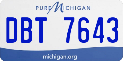 MI license plate DBT7643