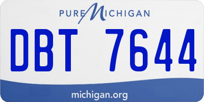 MI license plate DBT7644