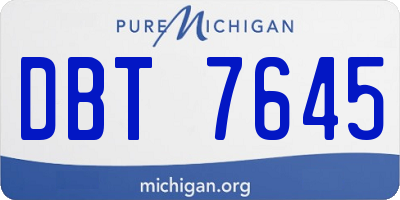 MI license plate DBT7645