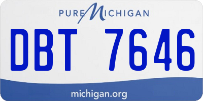 MI license plate DBT7646