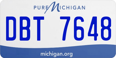 MI license plate DBT7648