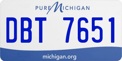 MI license plate DBT7651