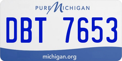 MI license plate DBT7653