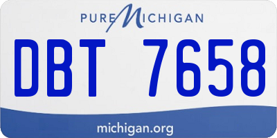 MI license plate DBT7658