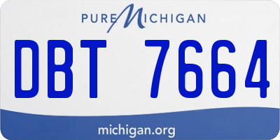 MI license plate DBT7664