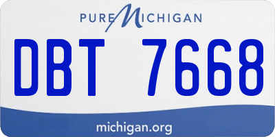 MI license plate DBT7668