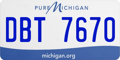 MI license plate DBT7670