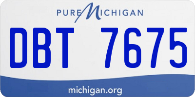 MI license plate DBT7675