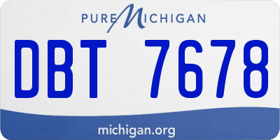 MI license plate DBT7678
