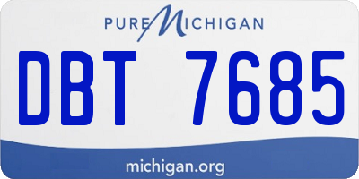 MI license plate DBT7685