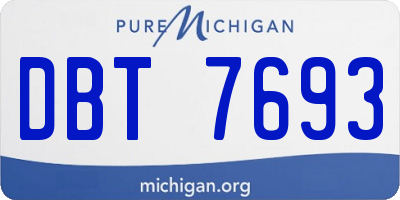MI license plate DBT7693