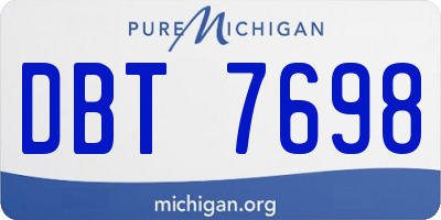 MI license plate DBT7698