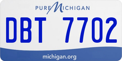 MI license plate DBT7702