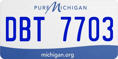 MI license plate DBT7703