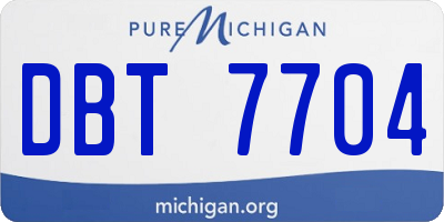 MI license plate DBT7704