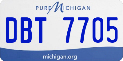 MI license plate DBT7705