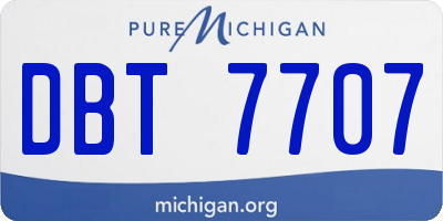 MI license plate DBT7707