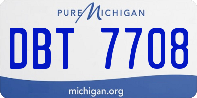 MI license plate DBT7708