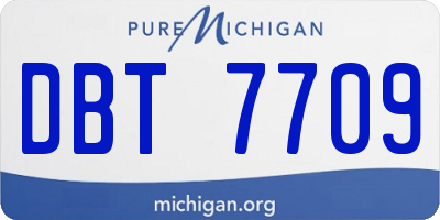 MI license plate DBT7709
