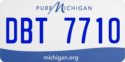 MI license plate DBT7710