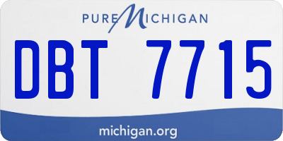 MI license plate DBT7715