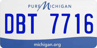 MI license plate DBT7716