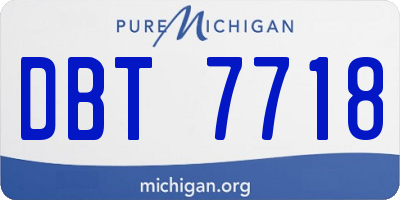 MI license plate DBT7718