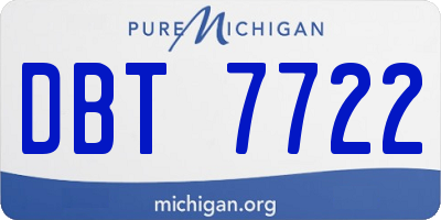 MI license plate DBT7722