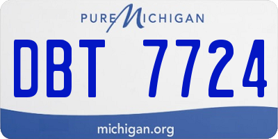 MI license plate DBT7724