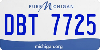 MI license plate DBT7725