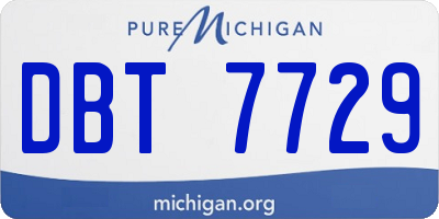 MI license plate DBT7729
