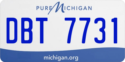 MI license plate DBT7731